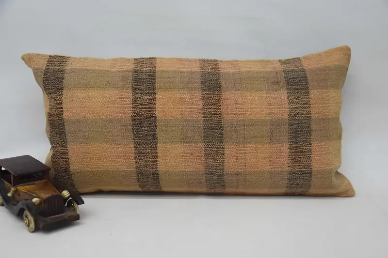 12x24 Orange Cushion Case, Tapestry Cushion Cover, Kilim Pillow Cover, Patio Pillow Cover, Vintage Kilim Pillow, Pillow Sham, Home Decor Pillow - 4