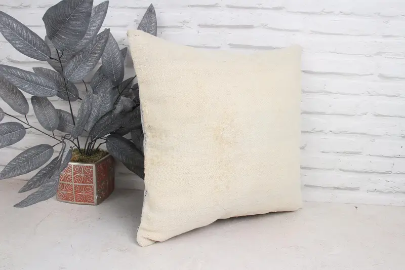 Traditional Pillow Cover, Antique Pillows, Pillow for Couch, Vintage Pillow, Indoor Pillow Sham, Pillow Case, 18x18 Beige Pillow Case - 3