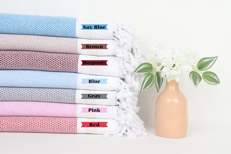Turkish bath towel for spa, Bachelorette Gifts, Peshtemal, Custom Wedding Towel, Travel towel, 70x40 Cotton Striped Towel, Personalized Gift - 1