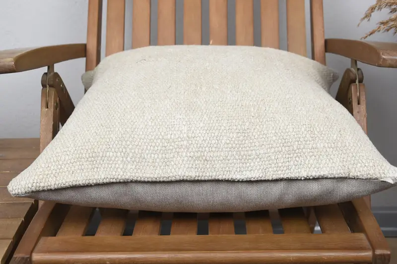 Pillow for Couch, Patio Cushion, Kilim Cushion Sham, Cushion, Vintage Kilim Throw Pillow, 20x20 Beige Pillow Sham, Bohemian Cushion Cushion Cover - 5