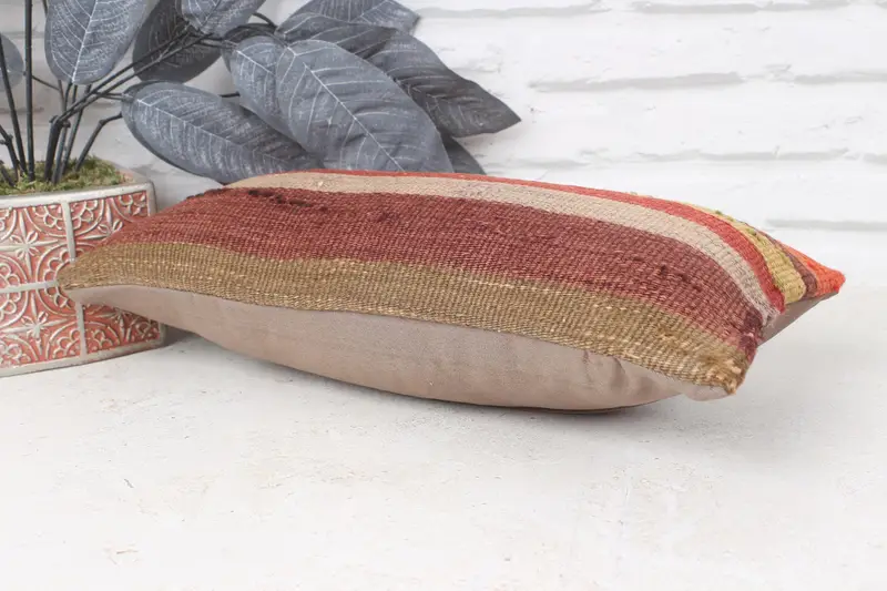 Kilim Pillow, Pattern Throw Pillow Cover, Antique Pillows, Gift Pillow, Neutral Throw Pillow Sham, 8x16 Red Pillow Case, Pillow Case - 6