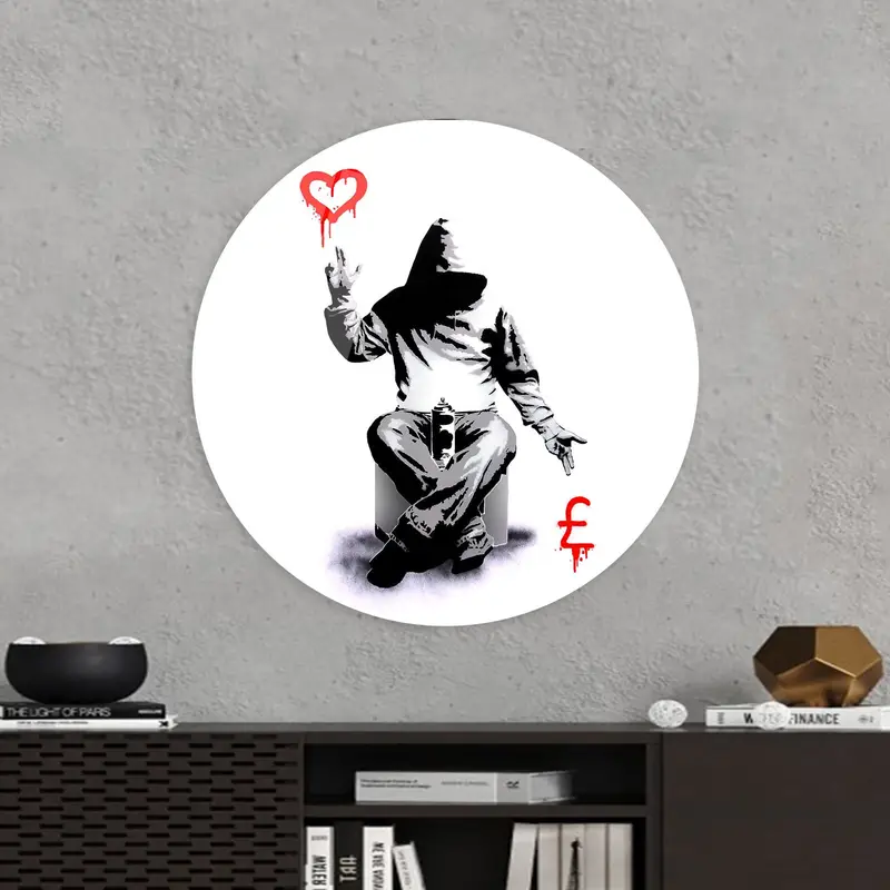 モダン バンクシー ラブ マネー キャンバス: ストリート グラフィティ アート プリント