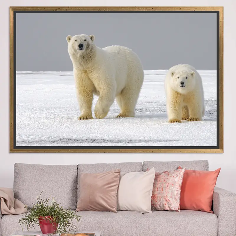 Majestad del oso polar: arte en lienzo impreso para tu espacio