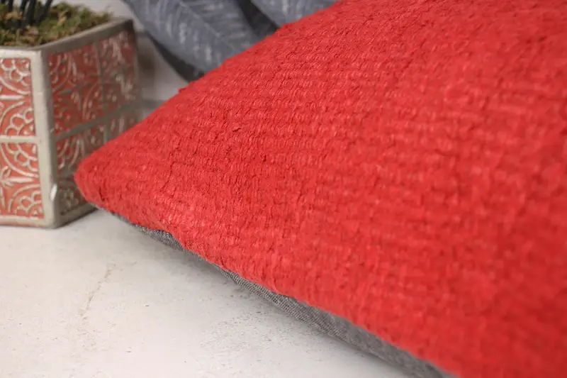 Gift Pillow, 12x24 Red Pillow Case, Cushion Cover, Pillow for Couch, Handmade Cushion Case, Living Room Throw Pillow Case, Throw Kilim Pillow - 7