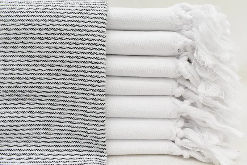 Gift Towel, Bachelor Towel, Personalized Hand Towel, Monogram Hand Towel, Monogram Kitchen Towel, 40x18 Cotton Striped Towel, Handmade Gift - 1