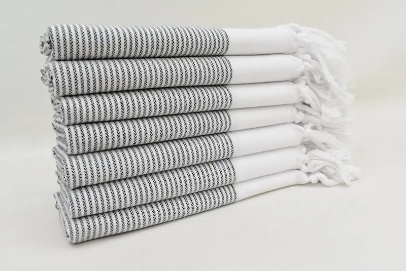 Gift Towel, Bachelor Towel, Personalized Hand Towel, Monogram Hand Towel, Monogram Kitchen Towel, 40x18 Cotton Striped Towel, Handmade Gift - 3