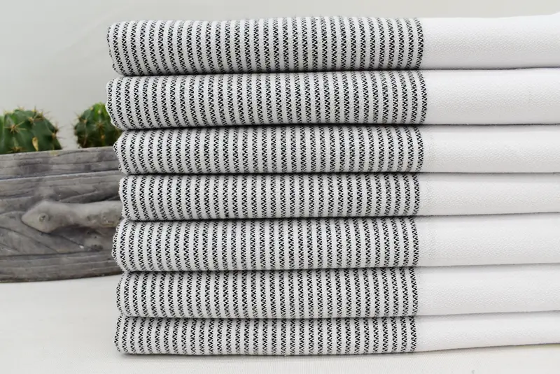 Gift Towel, Bachelor Towel, Personalized Hand Towel, Monogram Hand Towel, Monogram Kitchen Towel, 40x18 Cotton Striped Towel, Handmade Gift - 4