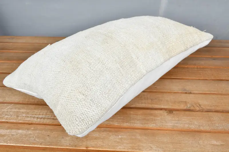 Kilim Pillow Cover, Ethnical Kilim Rug Pillow, Pillow Sham, 12x20 White Pillow Cover, Couch Pillow Cover, Turkish Kilim Pillow - 2