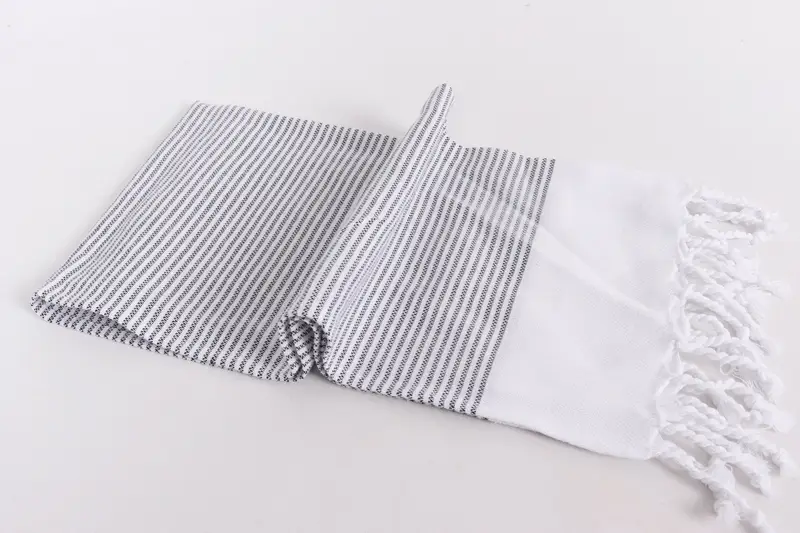 Small Bath Towels, Personalized Wedding Gift For Couple, Bridal Shower Gift, Wedding Favors, Monogrammed Hand Towel, 40x18 Cotton Striped Towel - 6