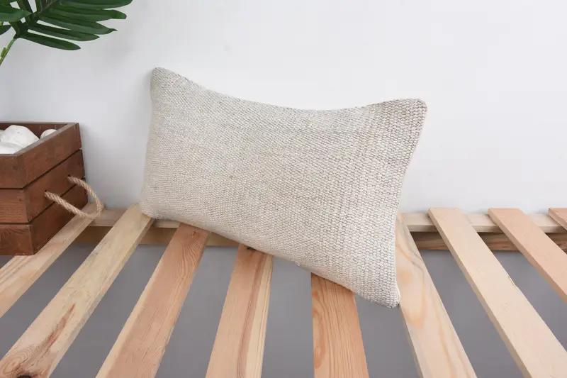 Kilim Cushion Sham, Comfy Throw Cushion Cover, Pillow for Sofa, 8x16 Beige Pillow Cover, Pillow, Vintage Pillow, Accent Pillow Sham - 5