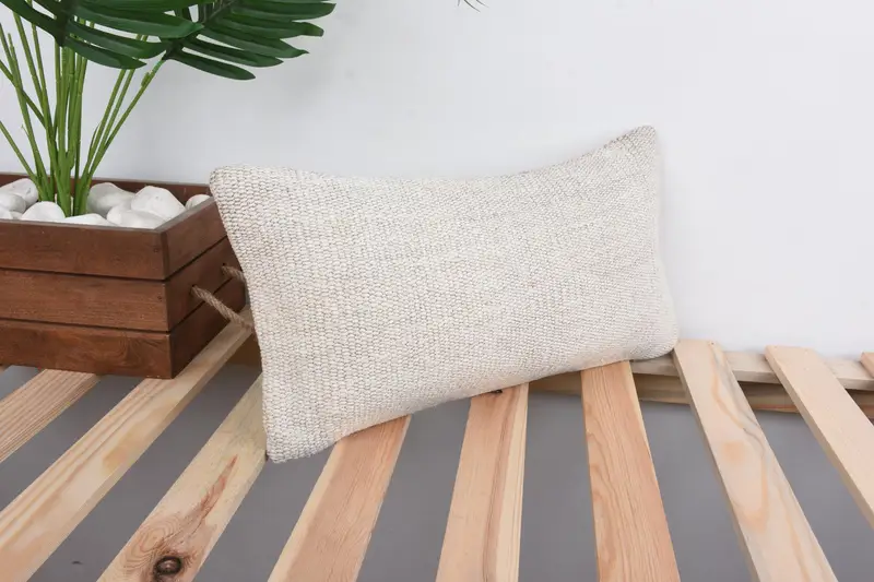 Kilim Cushion Sham, Comfy Throw Cushion Cover, Pillow for Sofa, 8x16 Beige Pillow Cover, Pillow, Vintage Pillow, Accent Pillow Sham - 4