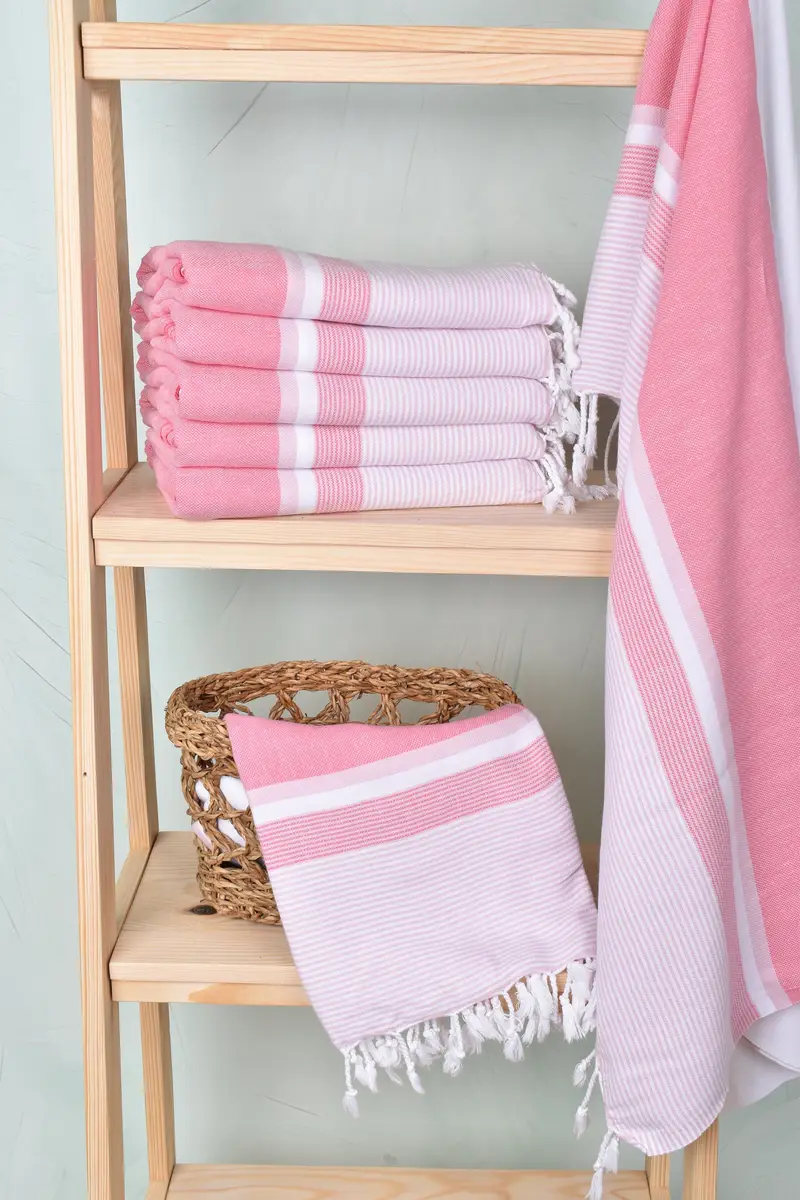 Large Turkish Towel, Handwoven organic Turkish towel for spa, Hammam towel, Bachelor Party Favors, 68x40 Cotton Striped Towel, Sand-resistant towel - 3