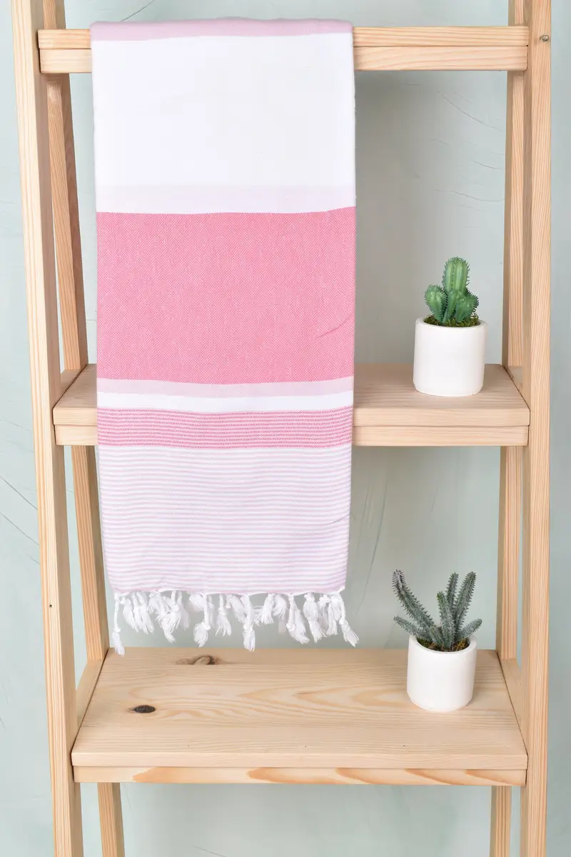 Large Turkish Towel, Handwoven organic Turkish towel for spa, Hammam towel, Bachelor Party Favors, 68x40 Cotton Striped Towel, Sand-resistant towel - 8