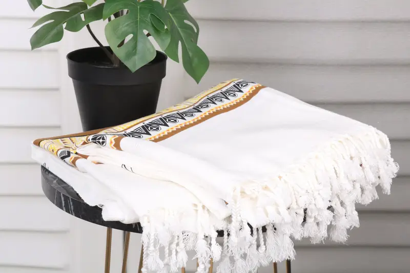 Boyfriend Christmas Gift, Organic Turkish towel, Travel Towel, Turkish Towel USA, 70x40 Cotton Indian Girls Patterned Towel, Turkish beach towel - 4