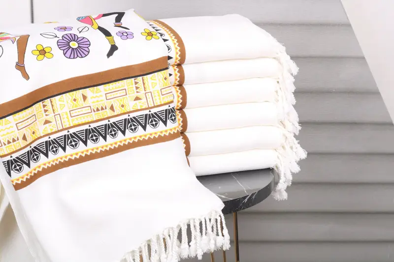 Boyfriend Christmas Gift, Organic Turkish towel, Travel Towel, Turkish Towel USA, 70x40 Cotton Indian Girls Patterned Towel, Turkish beach towel - 2