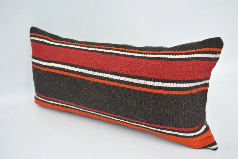 12x24 Red Pillow Cover, Handmade Kilim Cushion, Neutral Throw Pillow Case, Cushion Cover, Vintage Pillow, Turkish Pillow, Toss Pillow Case - 4