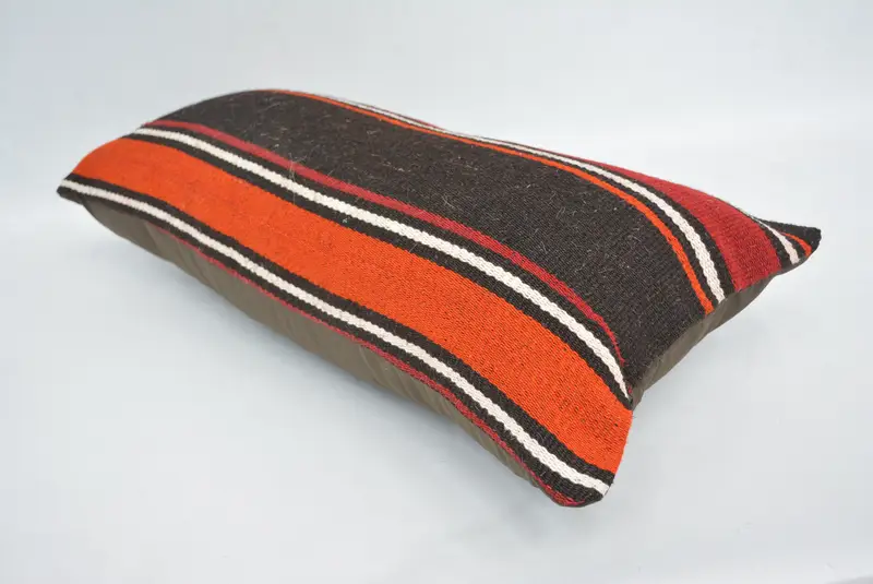 12x24 Red Pillow Cover, Handmade Kilim Cushion, Neutral Throw Pillow Case, Cushion Cover, Vintage Pillow, Turkish Pillow, Toss Pillow Case - 6