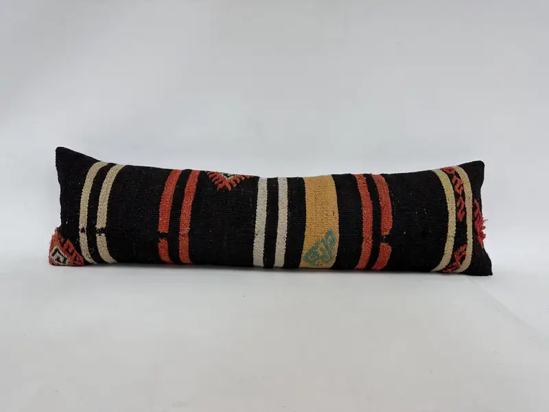 12x43 Brown Pillow Cover, Kilim Pillow Cover, Gift Pillow, Cushion, Vintage Kilim Throw Pillow, Square Throw Pillow Case, Luxury Pillow Sham - 1