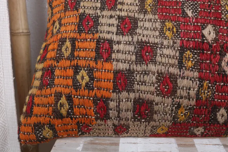 Pillow for Couch, Pillow Sham, Vintage Kilim Throw Pillow, 12x36 Red Pillow Cover, Meditation Pillow Case, Retro Pillow Cover, Boho Pillow - 3