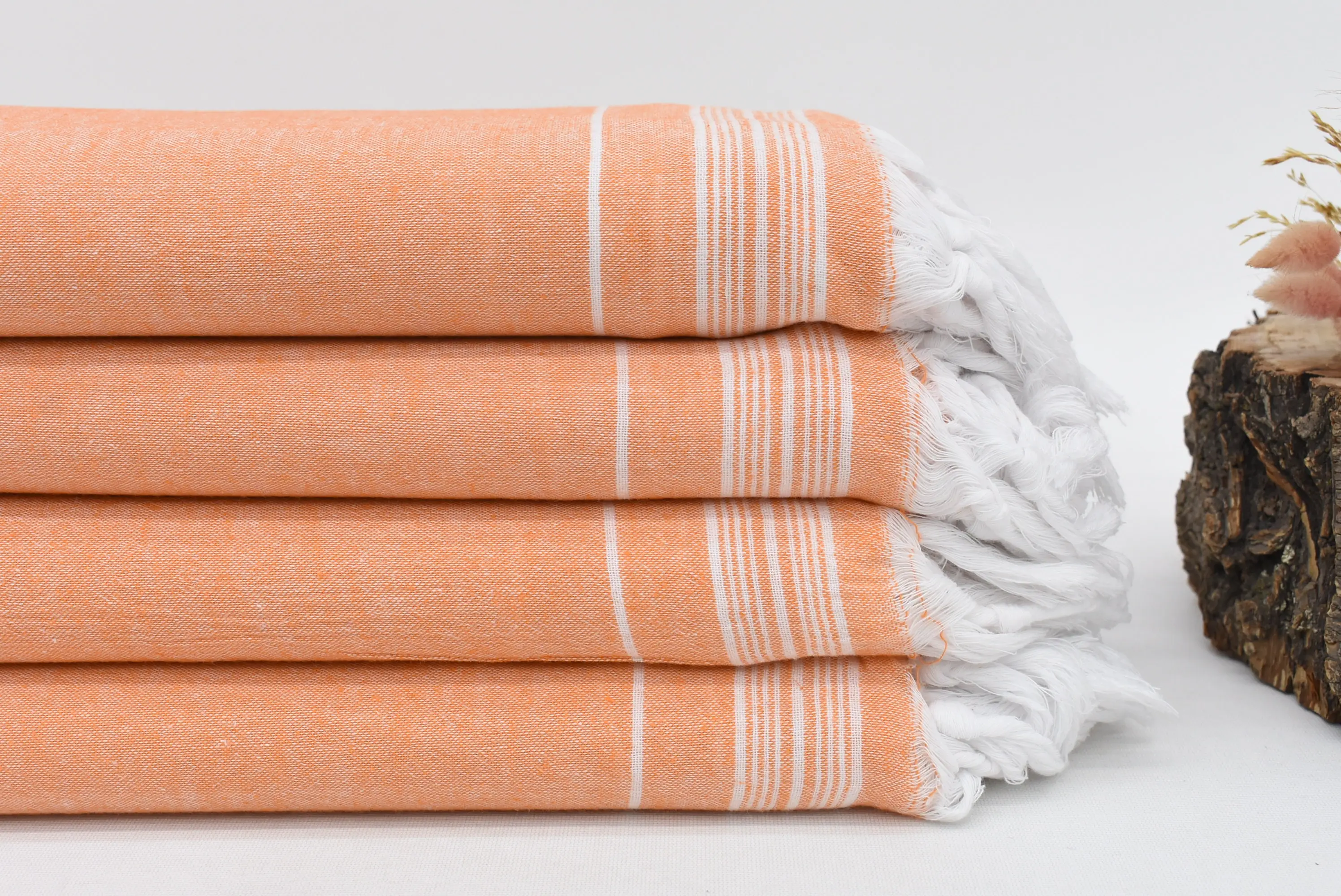 Picnic Blanket, Orange Bedsheet, Turkish Blanket, 90x60 inches - 1