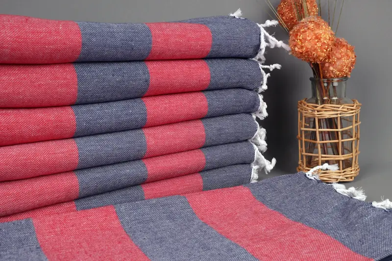 Wedding Gift, Large Turkish Towel, Embroidery Towels, Custom Gift, Best lightweight Turkish towel for travel USA, 70x40 Cotton Striped Towel - 1