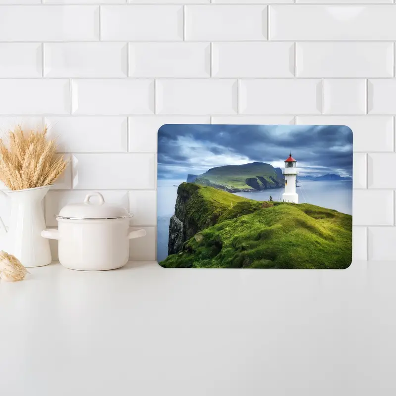 Sea View Glass Cutting Board, Faroe Islands Inspired Design