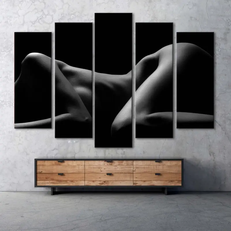 Erotic Art Nudity, Modern Home Artwork, Nude Canvas, Woman Erotic Wall Art, Sexy Body Decor, Nude Woman Bodyscape, Woman Wall Art, Mature - 5