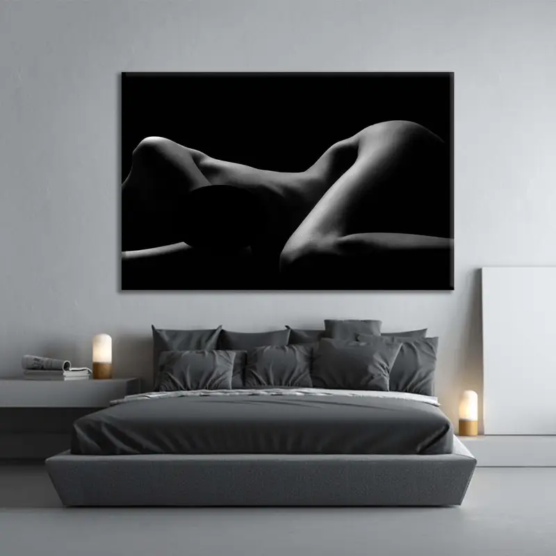 Erotic Art Nudity, Modern Home Artwork, Nude Canvas, Woman Erotic Wall Art, Sexy Body Decor, Nude Woman Bodyscape, Woman Wall Art, Mature - 3