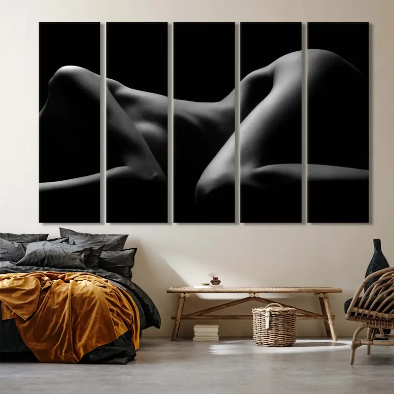 Erotic Art Nudity, Modern Home Artwork, Nude Canvas, Woman Erotic Wall Art, Sexy Body Decor, Nude Woman Bodyscape, Woman Wall Art, Mature - 2
