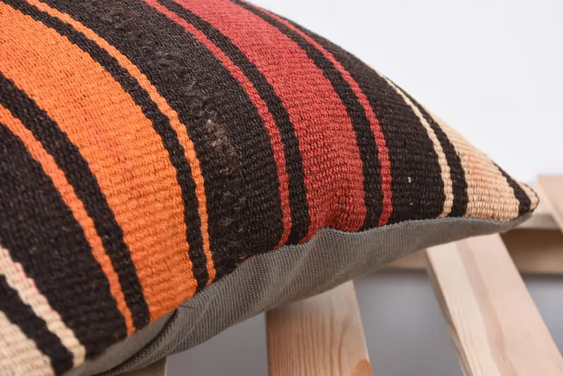 Turkish Pillow, Boho Pillow Sham Cover, Pillow for Sofa, 14x14 Brown Pillow, Bolster Cushion, Yoga Pillow Cover, Pillow Cover, Couch Cushion - 7