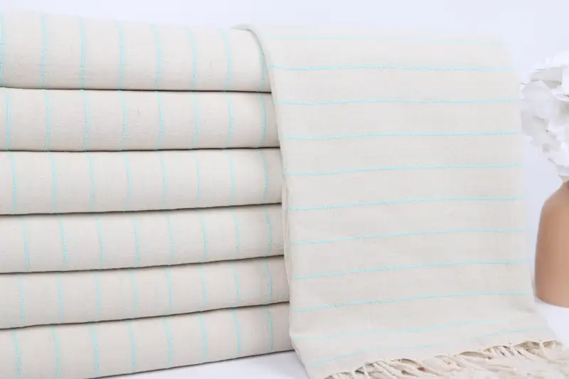 Organic cotton Turkish peshtemal towel, Custom Gift, Scarf Towel, Beach Towel Bulk, 64x38 Linen Striped Towel, Personalized Gifts, Home Decor Towel - 2