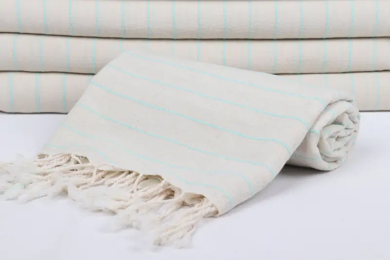 Organic cotton Turkish peshtemal towel, Custom Gift, Scarf Towel, Beach Towel Bulk, 64x38 Linen Striped Towel, Personalized Gifts, Home Decor Towel - 4