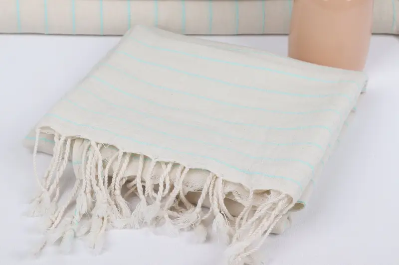 Organic cotton Turkish peshtemal towel, Custom Gift, Scarf Towel, Beach Towel Bulk, 64x38 Linen Striped Towel, Personalized Gifts, Home Decor Towel - 5