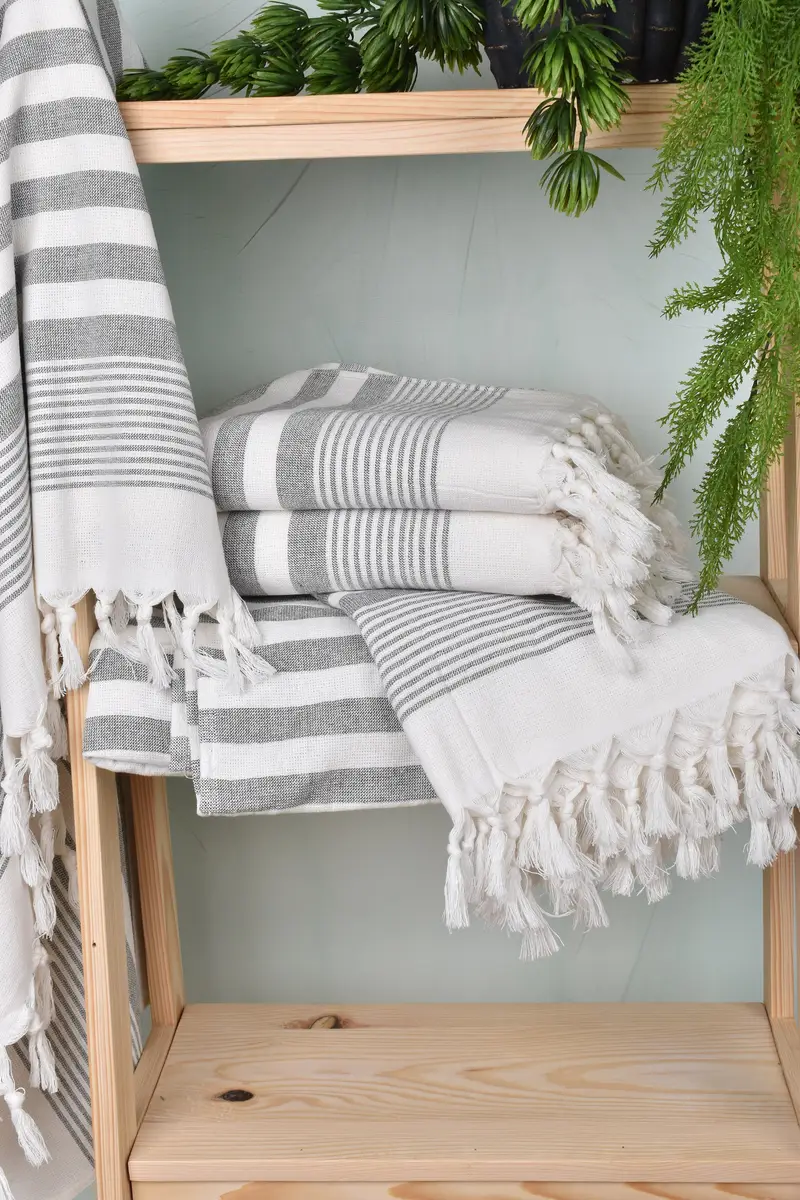 Peshtemal Towel, 68x40 Cotton Striped Terry Towel, Mexico Bachelorette Party Gifts, Home Decor Gifts, Summer Gift, Anniversary Gift For Her - 6