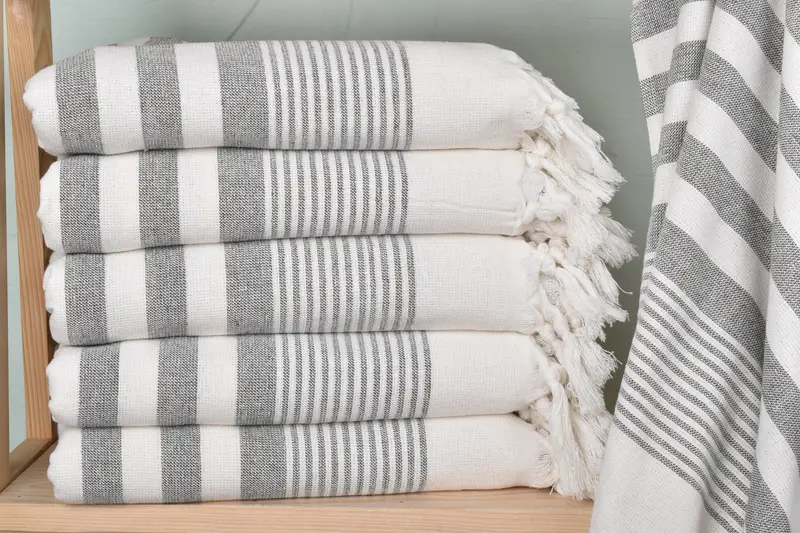 Peshtemal Towel, 68x40 Cotton Striped Terry Towel, Mexico Bachelorette Party Gifts, Home Decor Gifts, Summer Gift, Anniversary Gift For Her - 1