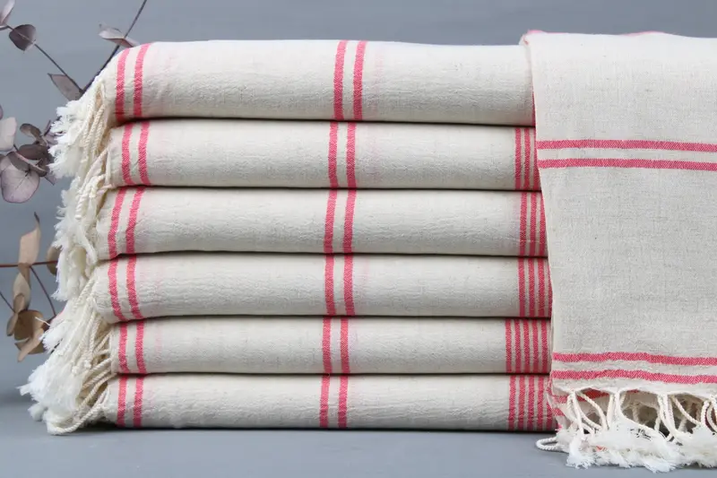 Beach Towel Bath Towel Beige Handmade Turkish Cotton, 36x79 Inches
