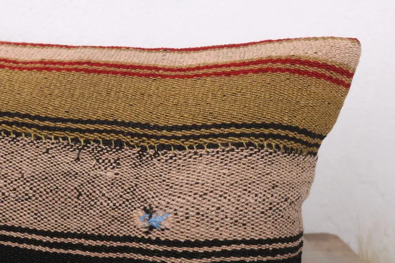 Boho Pillow, Home Decor Pillow, 12x24 Brown Pillow Sham, Vintage Pillow, Pillow Case, Accent Pillow, Vintage Kilim Pillow Cushion Case - 5