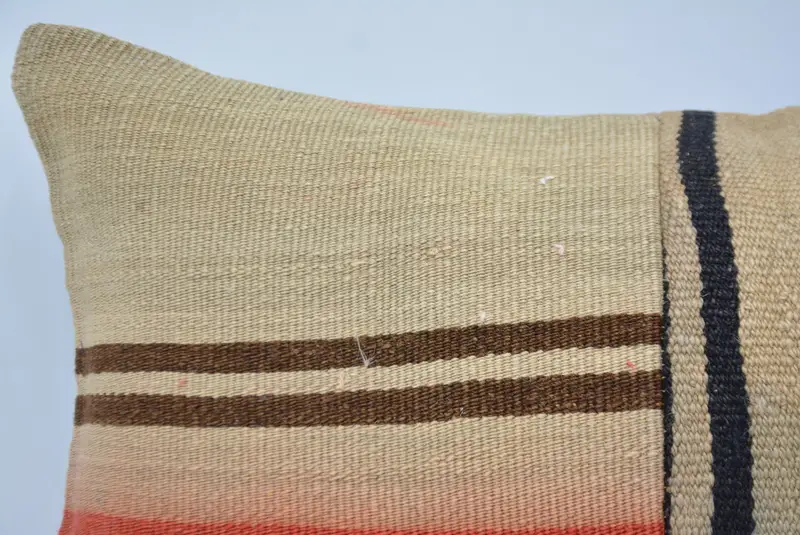 Pillow, Colorful Pillow, Throw Kilim Pillow, Gift Pillow, Square Throw Cushion Cover, Kilim Pillow, 16x24 Beige Cushion Cover - 2