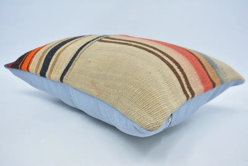 Pillow, Colorful Pillow, Throw Kilim Pillow, Gift Pillow, Square Throw Cushion Cover, Kilim Pillow, 16x24 Beige Cushion Cover - 6