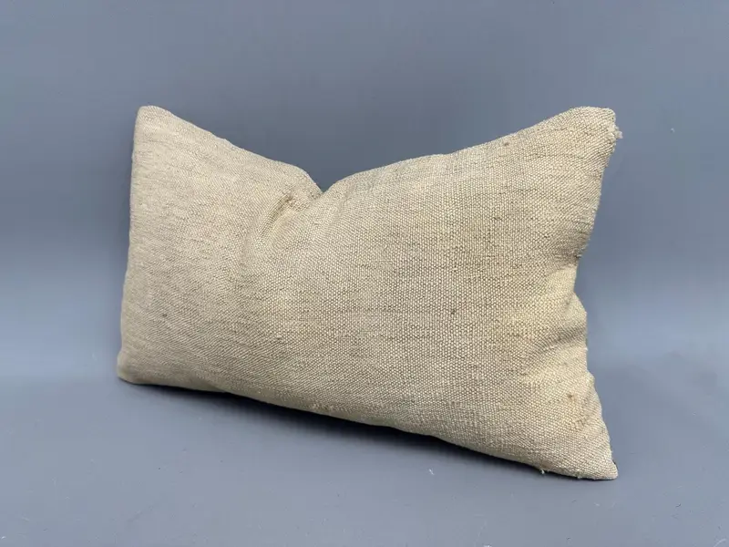 Kilim yastık sham, açık destek yastığı sahte, etnik yastık sahte, Türk yastığı, 12x20 bej yastık kapağı, kanepe için yastık, yastık - 3