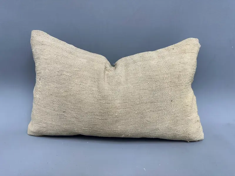 Kilim yastık sham, açık destek yastığı sahte, etnik yastık sahte, Türk yastığı, 12x20 bej yastık kapağı, kanepe için yastık, yastık - 1