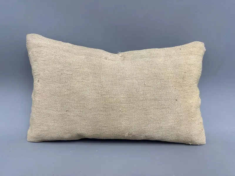 Kilim yastık sham, açık destek yastığı sahte, etnik yastık sahte, Türk yastığı, 12x20 bej yastık kapağı, kanepe için yastık, yastık - 4