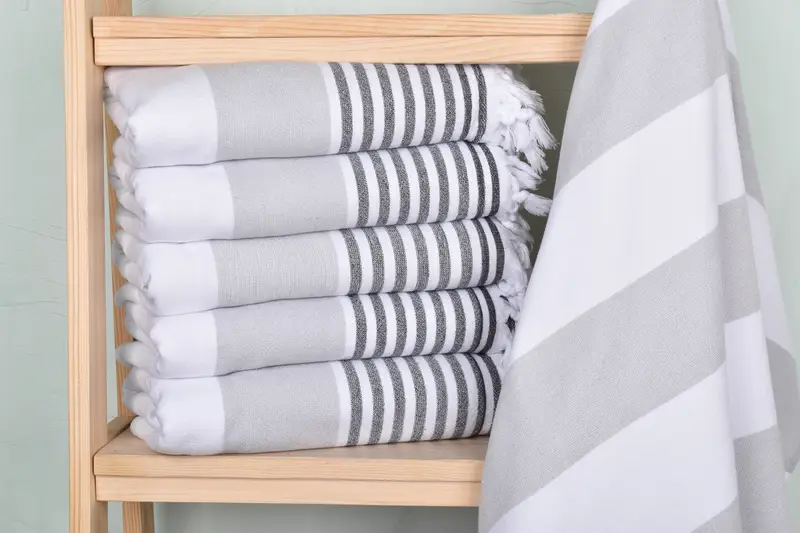 68x36 Cotton Striped Terry Towel, Absorbent Turkish towel, Personalize Gift, Lightweight towel, Holiday Towel, Yoga Towel, Lightweight Turkish towel - 2