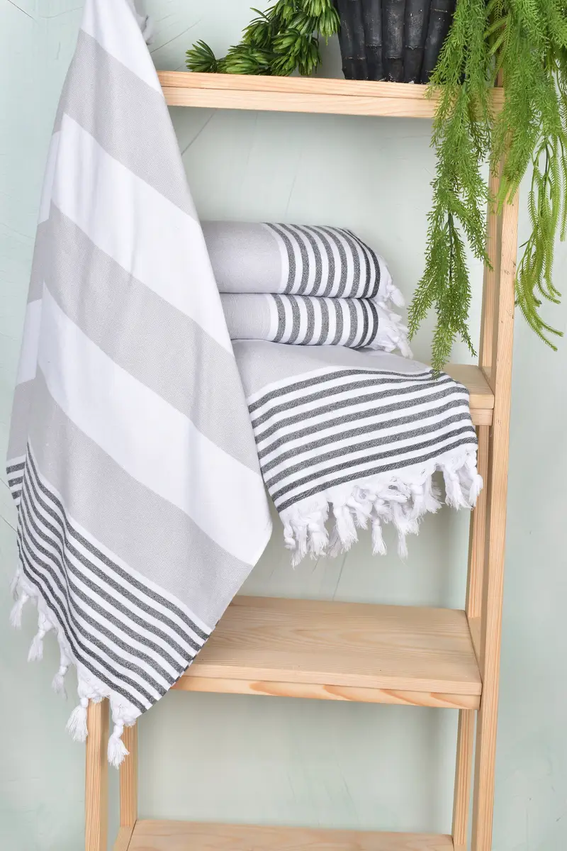 68x36 Cotton Striped Terry Towel, Absorbent Turkish towel, Personalize Gift, Lightweight towel, Holiday Towel, Yoga Towel, Lightweight Turkish towel - 6