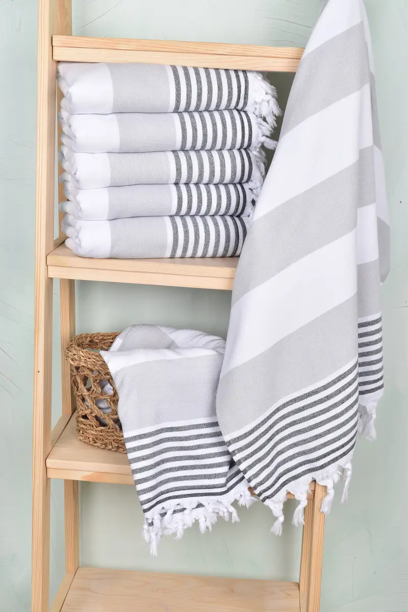 68x36 Cotton Striped Terry Towel, Absorbent Turkish towel, Personalize Gift, Lightweight towel, Holiday Towel, Yoga Towel, Lightweight Turkish towel - 3