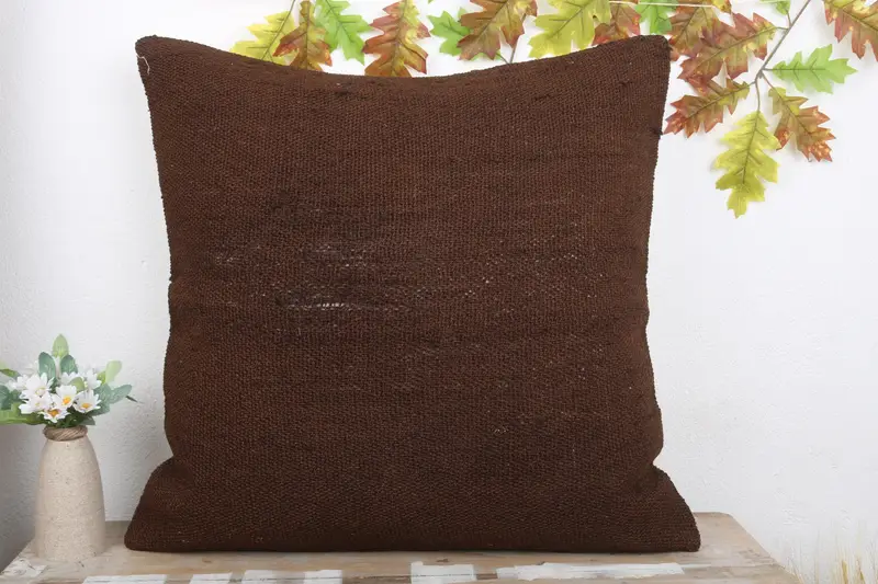 Pillow for Sofa, 24x24 Brown Cushion Cover, Floor Cushion, Cushion Cover, Boho Pillow, Nautical Throw Pillow Cover, Handmade Kilim Cushion - 2