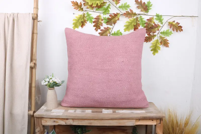 Boho Pillow Sham Cover, Gift Pillow, Pillow for Sofa, Pillow Cover, Accent Throw Pillow Case, 24x24 Pink Pillow Case, Seat Pillow Case - 1