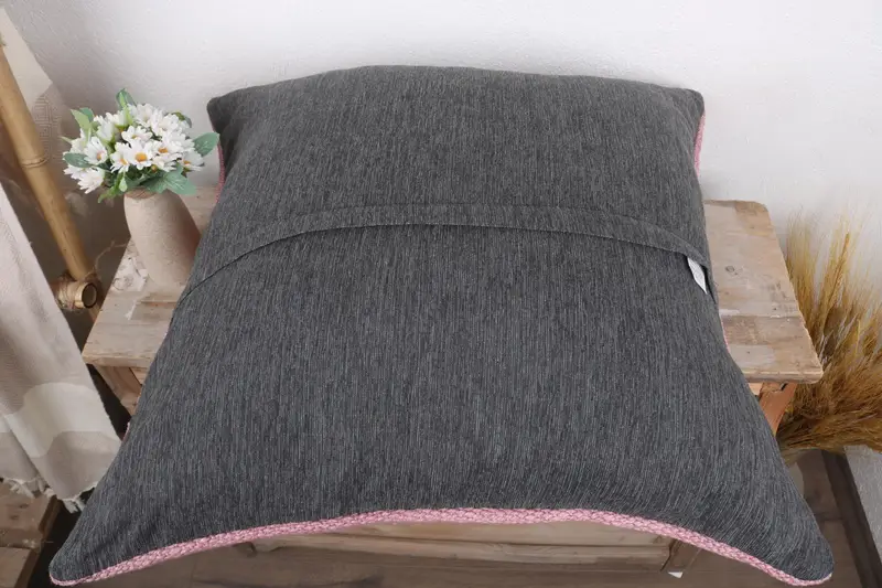 Boho Pillow Sham Cover, Gift Pillow, Pillow for Sofa, Pillow Cover, Accent Throw Pillow Case, 24x24 Pink Pillow Case, Seat Pillow Case - 7