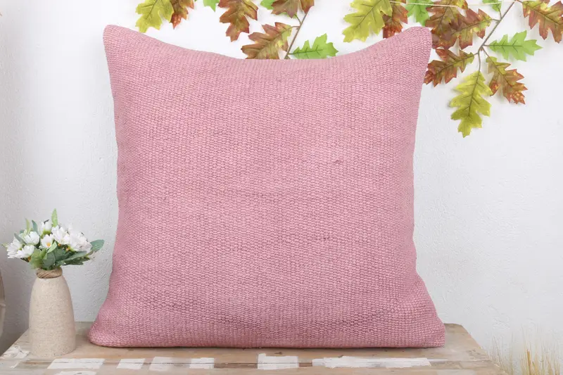 Boho Pillow Sham Cover, Gift Pillow, Pillow for Sofa, Pillow Cover, Accent Throw Pillow Case, 24x24 Pink Pillow Case, Seat Pillow Case - 2