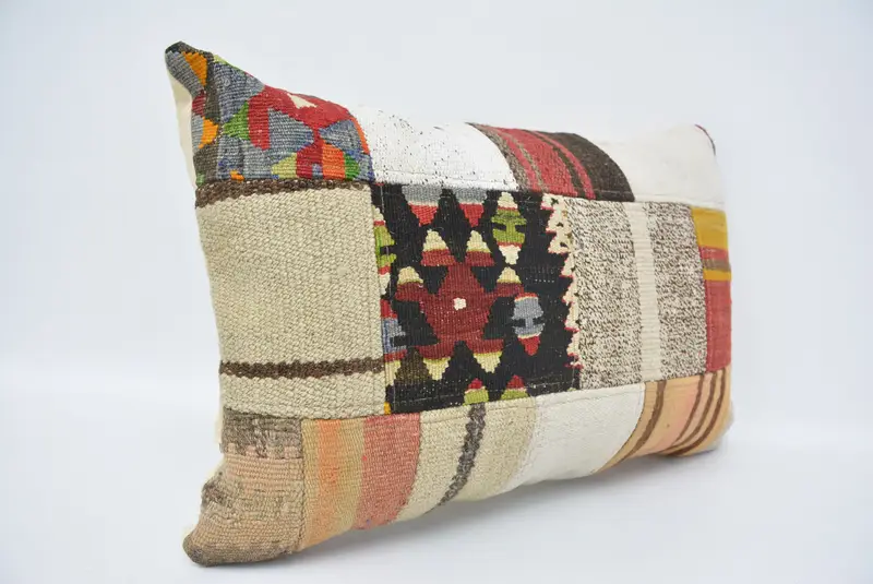 Boho Pillow, Pillow Case, Patio Cushion Case, Home Decor Pillow, Interior Designer Pillow, 16x24 White Cushion Cover, Accent Throw Pillow - 3